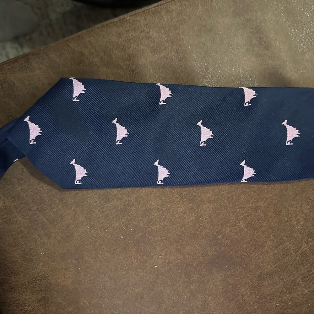 Vineyard Vines Island Print tie Navy Blue Tie with Pink Pattern